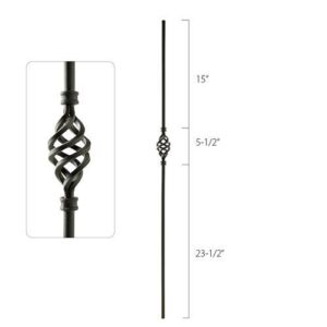 Steel Tube Spindles - 1/2 in. Round Series - Single Basket (Iron Balusters USA)