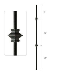 Steel Tube Spindles - 1/2 in. Round Series - Double Collar (Iron Balusters USA)