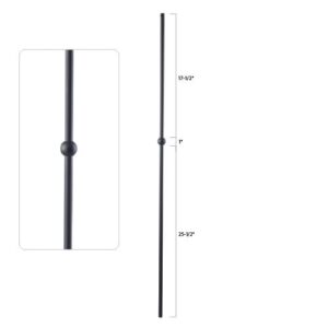 Steel Tube Spindle - 9/16 in. Round Series - Single Sphere (Iron Balusters USA)