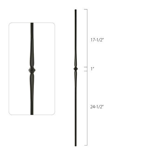 Steel Tube Spindles - 9/16 in. Round Series - Single Collar (Iron Balusters USA)