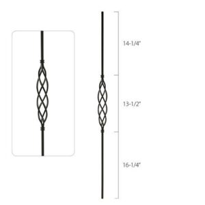 Steel Tube Spindles - 1/2 in. Round Series - Single Long Basket (Iron Balusters USA)